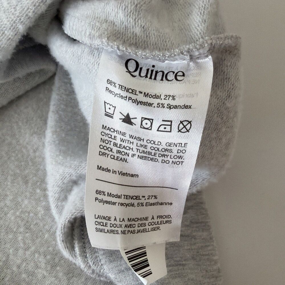 Quince M Supersoft Fleece Half Zip Heather Gray Long Sleeve Pullover Lighthouse - Picture 8 of 14